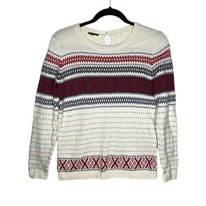 Talbots Petites Sweater Size S Women's Cashmere Blend Long Sleeve Striped Top